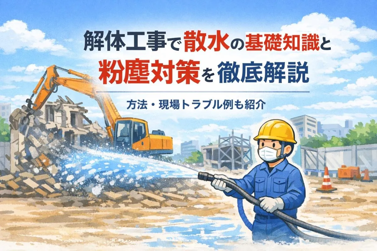 解体工事で散水の基礎知識と粉塵対策を徹底解説｜方法・現場トラブル例も紹介