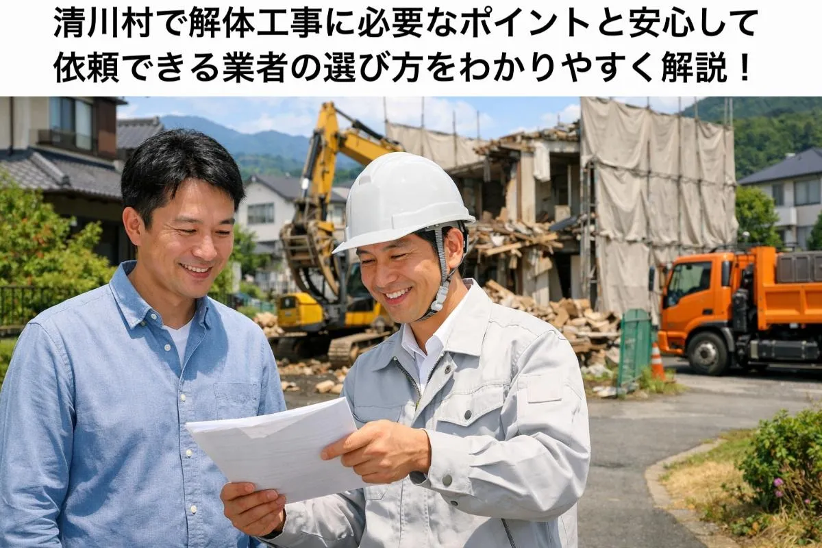 清川村で解体工事に必要なポイントと安心して依頼できる業者の選び方をわかりやすく解説！