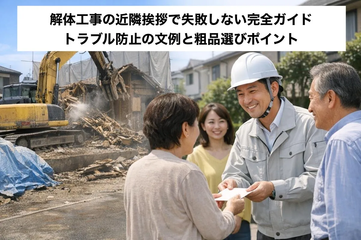 解体工事の近隣挨拶で失敗しない完全ガイド｜トラブル防止の文例と粗品選びポイント